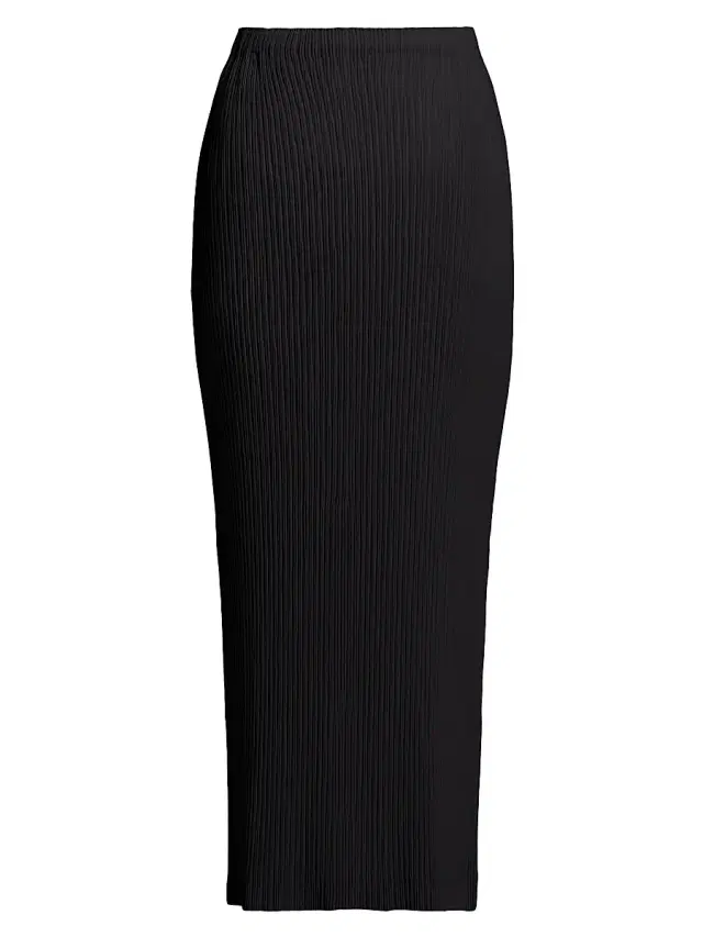 Issey Miyake Women's Hatching Pleats Maxi Skirt - Black