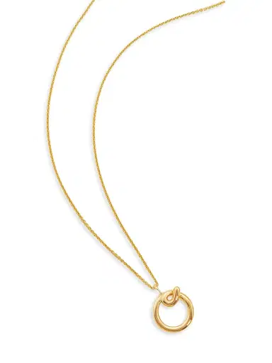 Missoma Women's 18K-Yellow-Gold Vermeil Curly Molten Initial Pendant Necklace - Initial O | Thumbnail 2 Missoma Women's 18K-Yellow-Gold Vermeil Curly Molten Initial Pendant Necklace - Initial O | Thumbnail 2