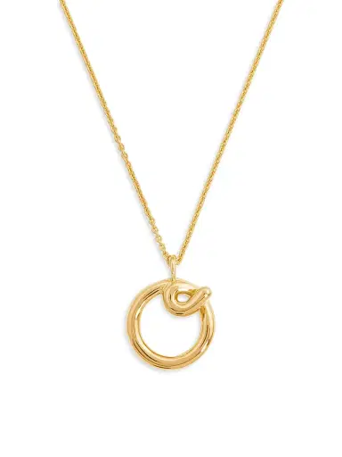 Missoma Women's 18K-Yellow-Gold Vermeil Curly Molten Initial Pendant Necklace - Initial O | Thumbnail 1 Missoma Women's 18K-Yellow-Gold Vermeil Curly Molten Initial Pendant Necklace - Initial O | Thumbnail 1