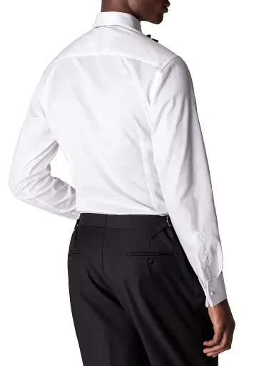 Eton Men's Slim-Fit Fly Front Twill Tuxedo Shirt - White - Size 17.5 | Thumbnail 3