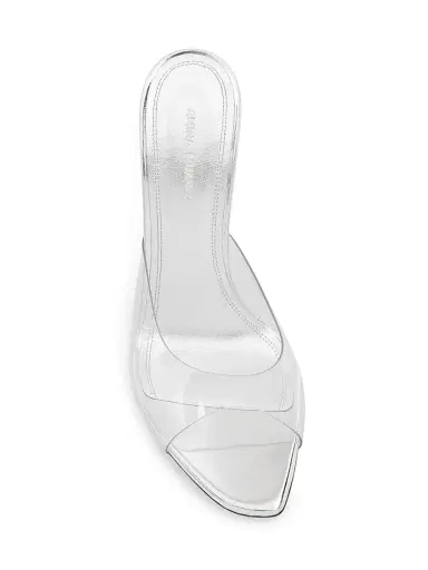 Amina Muaddi Women's Alexa 95MM Transparent PVC Mules | Thumbnail 4 Amina Muaddi Women's Alexa 95MM Transparent PVC Mules | Thumbnail 4
