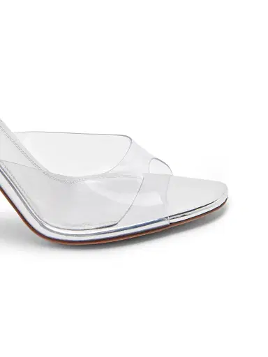 Amina Muaddi Women's Alexa 95MM Transparent PVC Mules | Thumbnail 5 Amina Muaddi Women's Alexa 95MM Transparent PVC Mules | Thumbnail 5