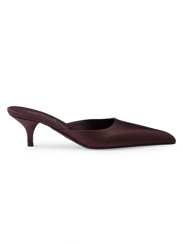 Women's Satin 55MM Mules - Dark Red