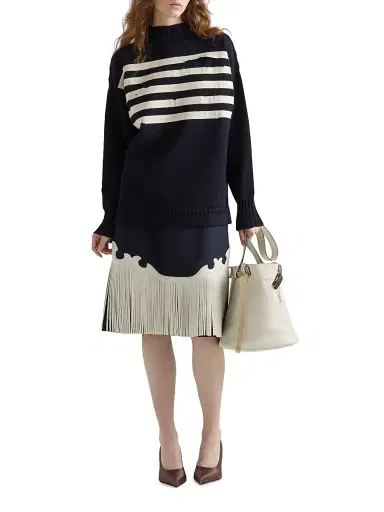 Prada Women's Oversized Wool Sweater - Blue | Thumbnail 6 Prada Women's Oversized Wool Sweater - Blue | Thumbnail 6