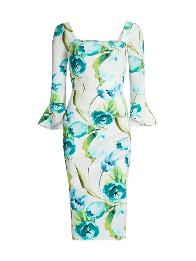 Chiara Boni La Petite Robe Women's Astra Floral Cocktail Dress - Tulipano Blue