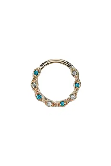 BVLA Blue Topaz Diamond Violet Hinge Ear Ring | Thumbnail 1