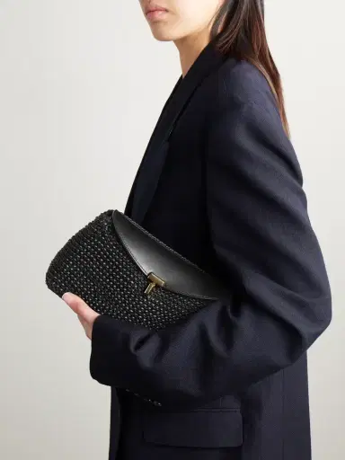 TOTEME T-lock Woven Leather Clutch | Thumbnail 2 TOTEME T-lock Woven Leather Clutch | Thumbnail 2