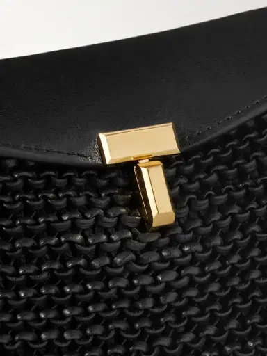 TOTEME T-lock Woven Leather Clutch | Thumbnail 4 TOTEME T-lock Woven Leather Clutch | Thumbnail 4