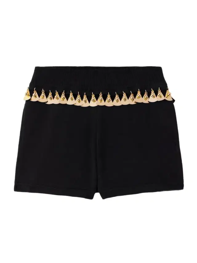 Embellished Stretch Silk And Cotton-blend Shorts