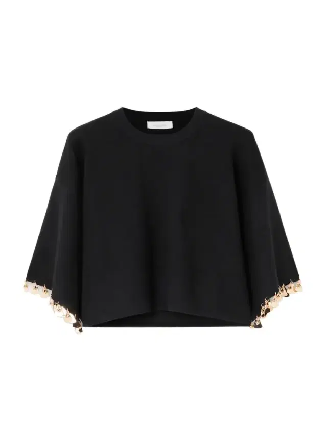Cropped Embellished Stretch-silk And Cotton-blend Sweater
