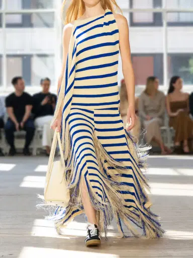 Proenza Schouler Yves Asymmetric Fringed Striped Top | Thumbnail 4 Proenza Schouler Yves Asymmetric Fringed Striped Top | Thumbnail 4