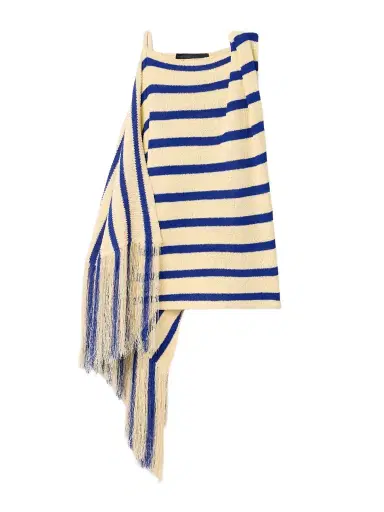 Proenza Schouler Yves Asymmetric Fringed Striped Top | Thumbnail 1 Proenza Schouler Yves Asymmetric Fringed Striped Top | Thumbnail 1