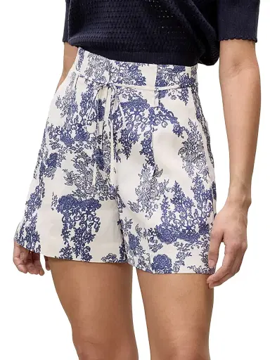 REBECCA TAYLOR Women's Lena Toile Paperbag-Waist Shorts | Thumbnail 4 REBECCA TAYLOR Women's Lena Toile Paperbag-Waist Shorts | Thumbnail 4