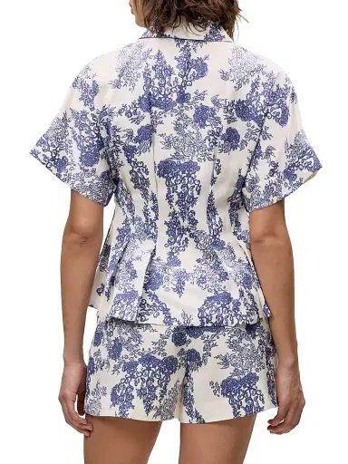 REBECCA TAYLOR Women's Lena Toile Pleated Short-Sleeve Blouse | Thumbnail 5 REBECCA TAYLOR Women's Lena Toile Pleated Short-Sleeve Blouse | Thumbnail 5