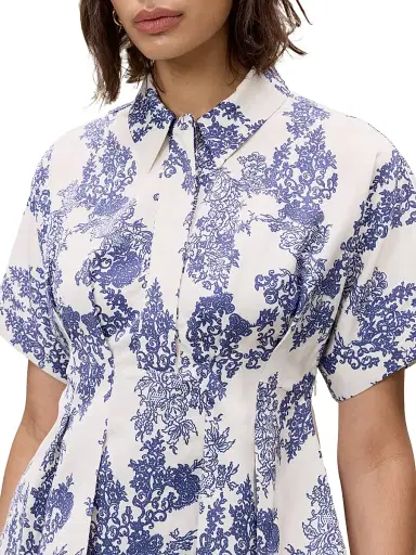 REBECCA TAYLOR Women's Lena Toile Pleated Short-Sleeve Blouse | Thumbnail 7 REBECCA TAYLOR Women's Lena Toile Pleated Short-Sleeve Blouse | Thumbnail 7