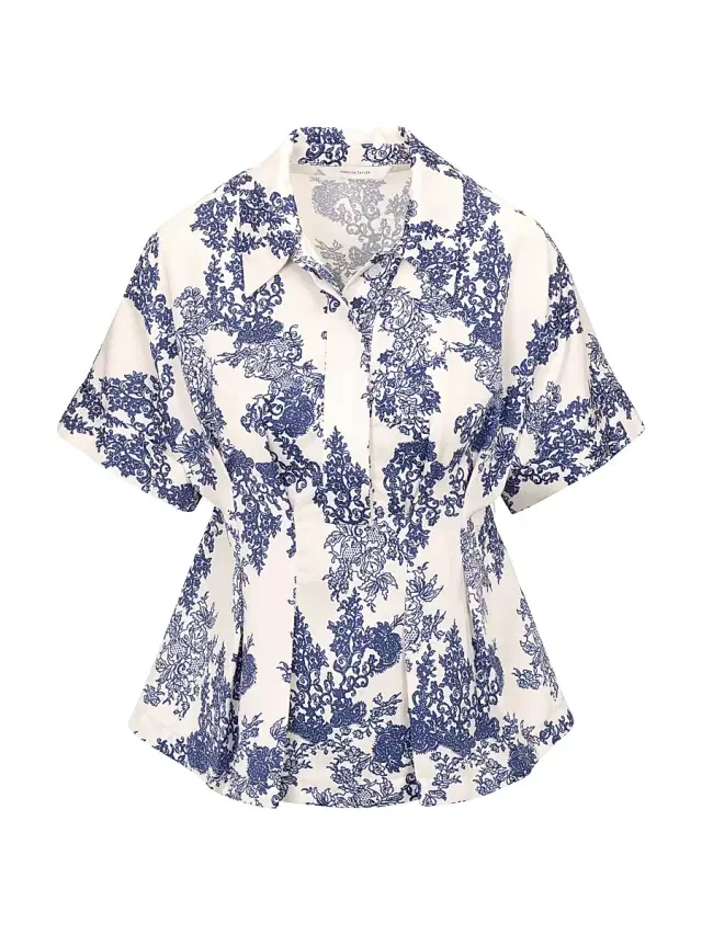 Rebecca Taylor Women's Lena Toile Pleated Short-Sleeve Blouse - Toile Combo