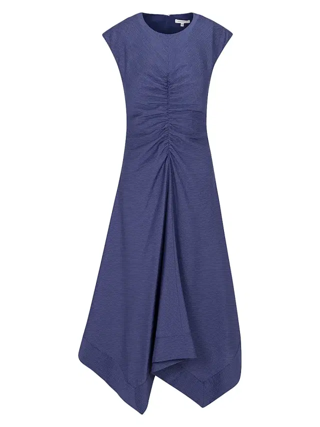 Rebecca Taylor Women's Allegra Stripe Midi-Dress - Navy