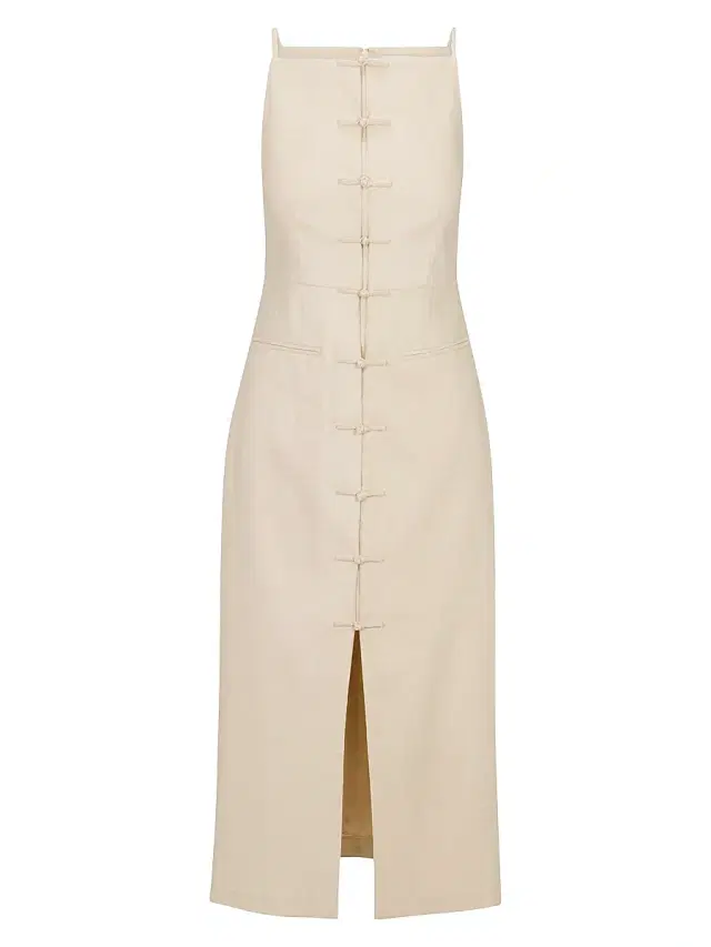 Rebecca Taylor Women's Beatrice Stretch Linen-Blend Midi-Dress - Sand