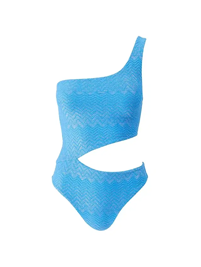 Melissa Odabash Women's Nassau One-Shoulder One-Piece Swimsuit - Zigzag Ocean