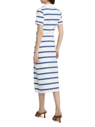 Tanya Taylor Women's Ellicot Striped Stretch Cotton Shirtdress - White French Blue Wide Stripe | Thumbnail 5 Tanya Taylor Women's Ellicot Striped Stretch Cotton Shirtdress - White French Blue Wide Stripe | Thumbnail 5