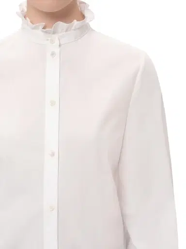 Valentino Garavani Women's Cotton Poplin Shirt - Optic White - Size 10 | Thumbnail 6