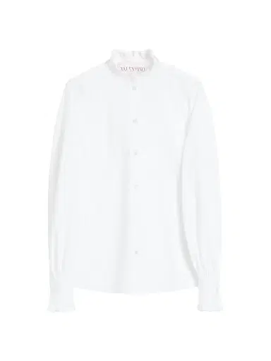Valentino Garavani Women's Cotton Poplin Shirt - Optic White - Size 10 | Thumbnail 1