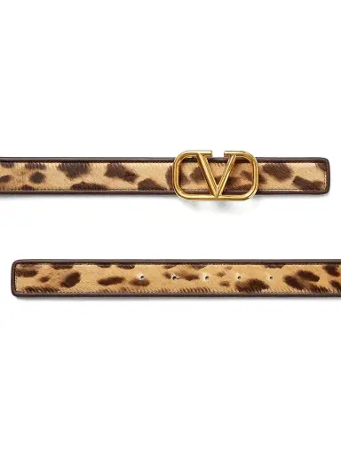 Valentino Garavani Women's Vlogo Signature Calfskin Belt With Pony Animalier Effect 30 MM - Animal Print | Thumbnail 4
