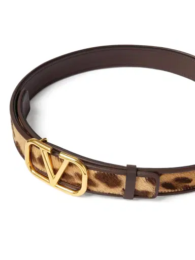 Valentino Garavani Women's Vlogo Signature Calfskin Belt With Pony Animalier Effect 30 MM - Animal Print | Thumbnail 5