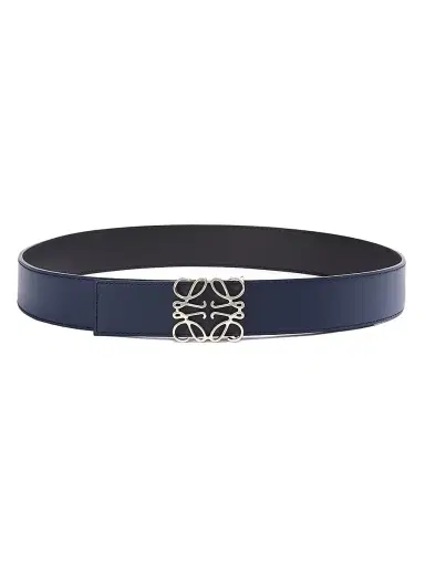Loewe Men's Logo Buckle Reversible Leather Belt - Ocean Black Palladium - Size 44 | Thumbnail 2