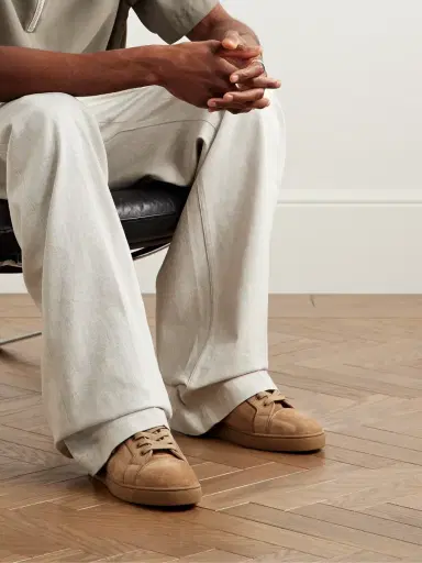 Christian Louboutin Louis Junior Grosgrain-Trimmed Suede Sneakers - Men | Thumbnail 2 Christian Louboutin Louis Junior Grosgrain-Trimmed Suede Sneakers - Men | Thumbnail 2