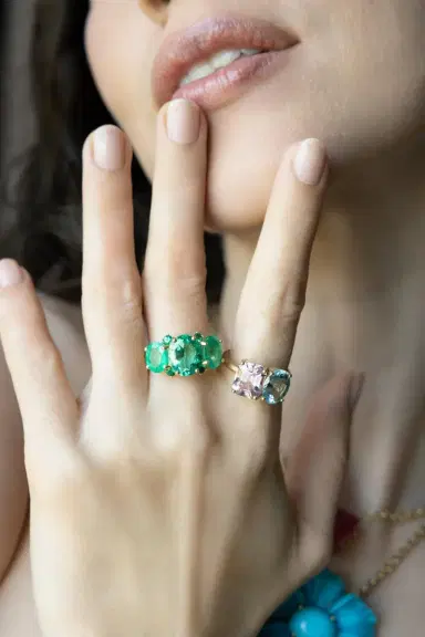 IRENE NEUWIRTH JEWELRY Aquamarine Kunzite Gemmy Gem Ring | Thumbnail 2
