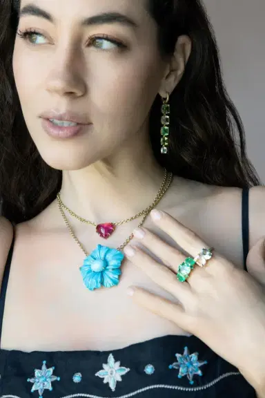 IRENE NEUWIRTH JEWELRY Aquamarine Kunzite Gemmy Gem Ring | Thumbnail 5