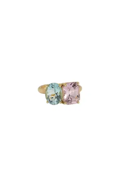 IRENE NEUWIRTH JEWELRY Aquamarine Kunzite Gemmy Gem Ring | Thumbnail 1