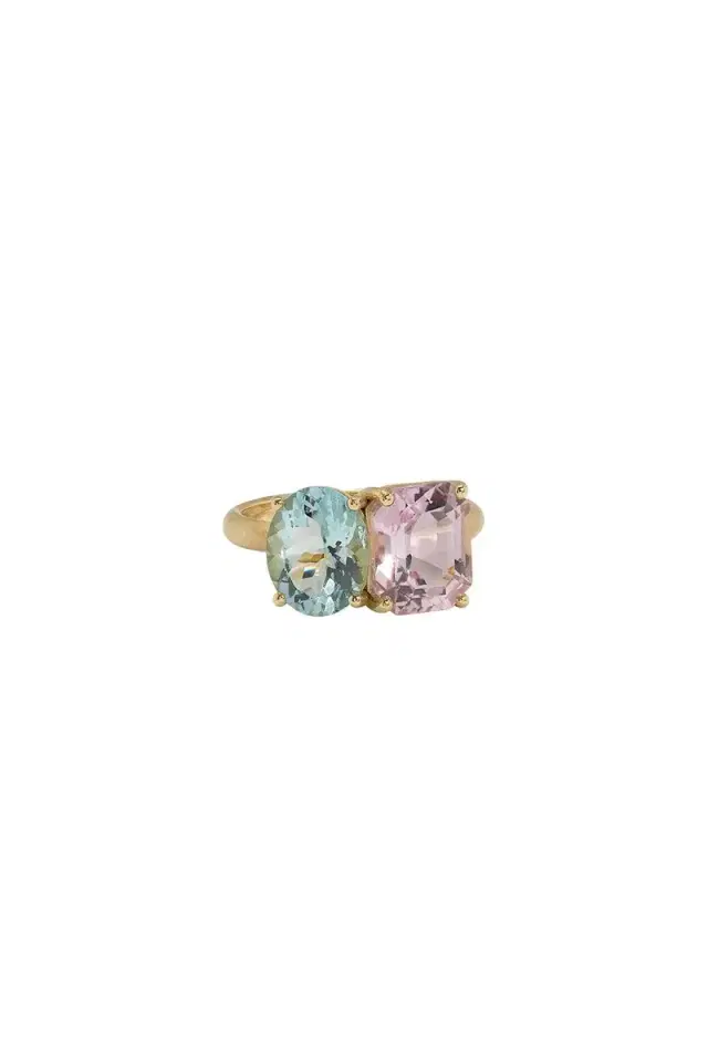 IRENE NEUWIRTH JEWELRY Aquamarine Kunzite Gemmy Gem Ring
