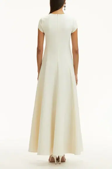 Oscar de la Renta Short Sleeve Floral Cut Out Dress | Thumbnail 5