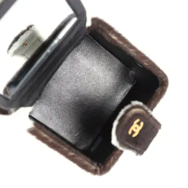 Chanel Vintage Chanel Square Vanity Box Brown and White Cow Print Pony Hair Antique Gold Hardware | Thumbnail 11