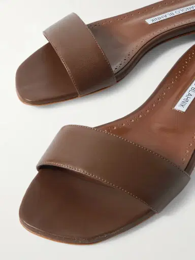 Manolo Blahnik Chastanaflat Lace-up Suede And Leather Sandals | Thumbnail 4 Manolo Blahnik Chastanaflat Lace-up Suede And Leather Sandals | Thumbnail 4