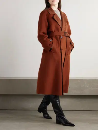 Loro Piana Foster Double-breasted Belted Cashmere-blend Felt Coat | Thumbnail 2 Loro Piana Foster Double-breasted Belted Cashmere-blend Felt Coat | Thumbnail 2