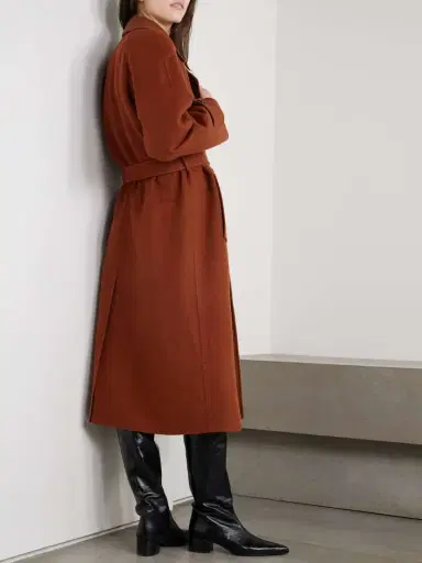 Loro Piana Foster Double-breasted Belted Cashmere-blend Felt Coat | Thumbnail 3 Loro Piana Foster Double-breasted Belted Cashmere-blend Felt Coat | Thumbnail 3