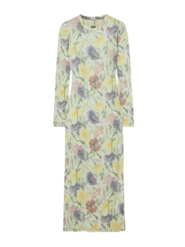 Floral-print Ribbed Silk And Cotton-blend Midi Dress