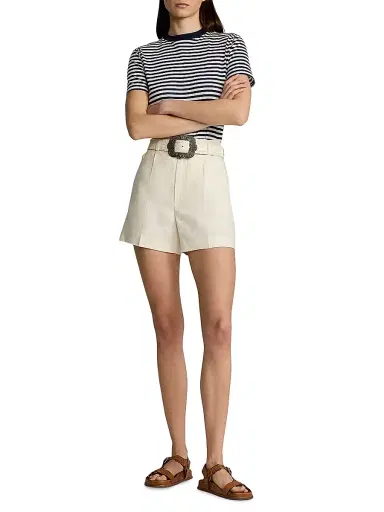 Ralph Lauren Collection Women's Denise Linen Shorts - Cream | Thumbnail 2