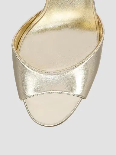 Christian Louboutin Women's Sandaloo 130MM Leather Sandals - Gold - Size 12 | Thumbnail 4