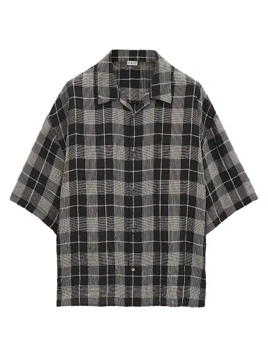 Loewe Men's Plaid Short-Sleeve Shirt - Black White - Size 17.5 | Thumbnail 1 Loewe Men's Plaid Short-Sleeve Shirt - Black White - Size 17.5 | Thumbnail 1