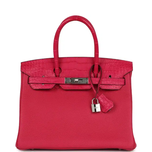 hermes Hermes Birkin 30 Framboise Matte Alligator Togo Touch Palladium Hardware