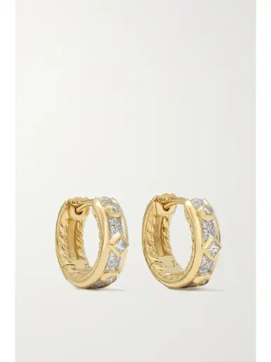 David Yurman Modern Renaissance 18-karat Gold Diamond Hoop Earrings | Thumbnail 1 David Yurman Modern Renaissance 18-karat Gold Diamond Hoop Earrings | Thumbnail 1