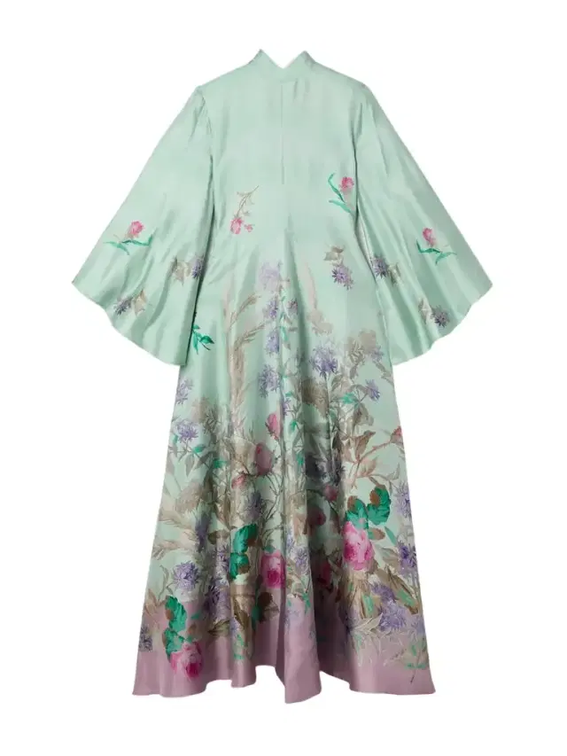 La DoubleJ Magnifico Floral-print Silk-twill Maxi Dress
