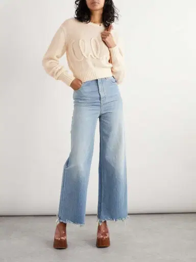 Chloé Embroidered Alpaca And Silk-blend Sweater | Thumbnail 2 Chloé Embroidered Alpaca And Silk-blend Sweater | Thumbnail 2