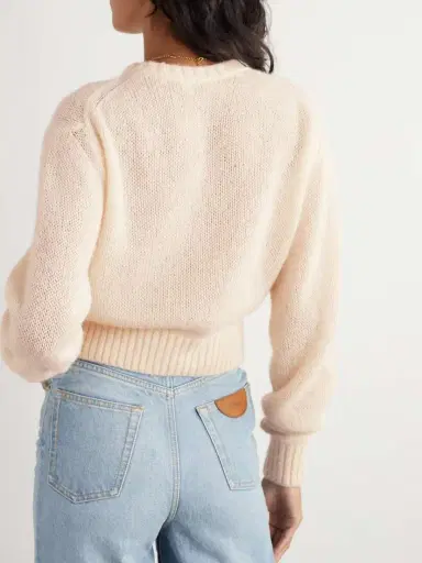 Chloé Embroidered Alpaca And Silk-blend Sweater | Thumbnail 3 Chloé Embroidered Alpaca And Silk-blend Sweater | Thumbnail 3