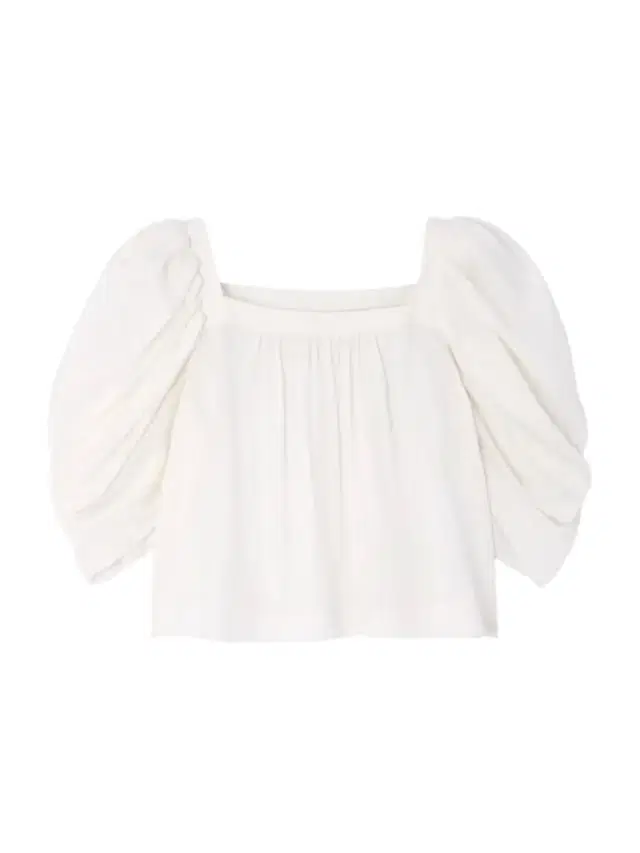 Cropped Gathered Silk Blouse
