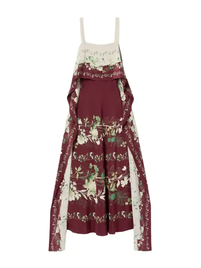 Draped Floral-print Silk Crepe De Chine Midi Dress